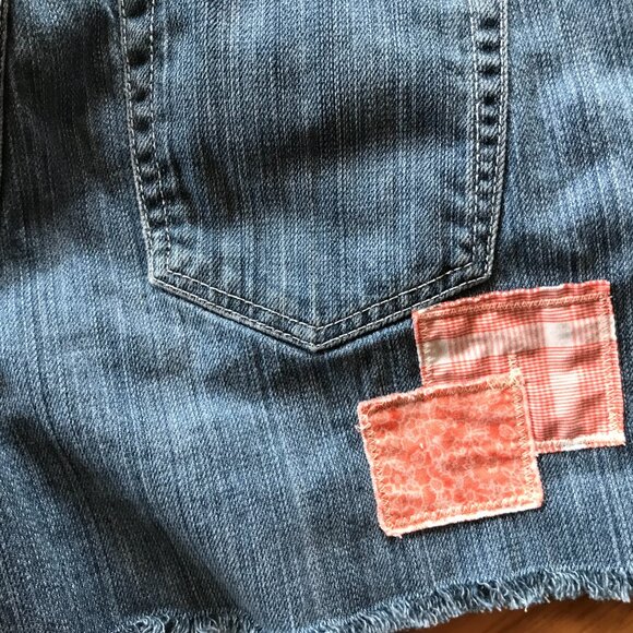 Upcycled Chico’s Patchwork Cutoff Shorts, Bleached Distressed Ripped, Size 1 - Picture 9 of 10